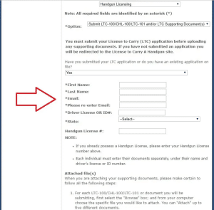 Enter your information. Use the same information that was provided when submitting the application in step 1.